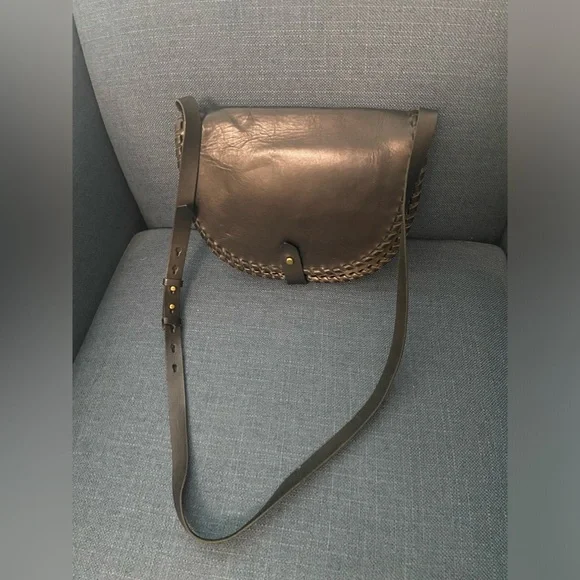 Madewell Black Leather Transport Saddle Crossbody Bag Shoulder Purse - Picture 1 of 16